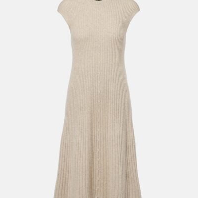 Loro Piana Ribbed-Knit Cashmere Midi Dress