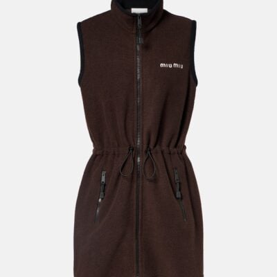 Miu Miu Logo Fleece Minidress