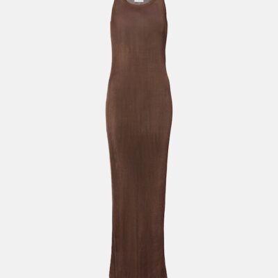 Saint Laurent Ribbed-Knit Maxi Dress