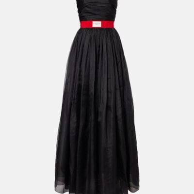 Givenchy Belted Silk Organza Bustier Gown