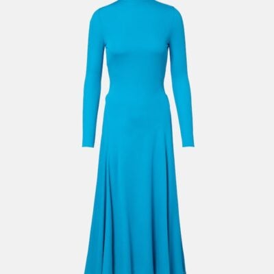 Alaïa Open-Back Jersey Midi Dress
