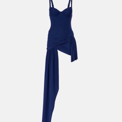 Balenciaga Draped Asymmetric Jersey Minidress