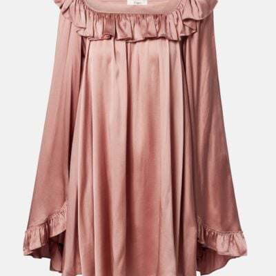 Chloé Ruffled Silk Satin Minidress