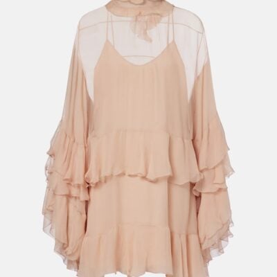 Chloé Ruffled Silk Muslin Minidress