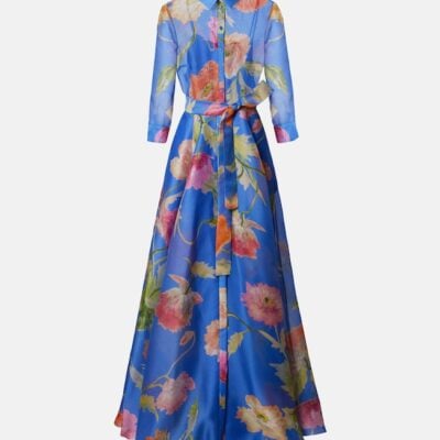 Carolina Herrera Floral Silk Organza Gown