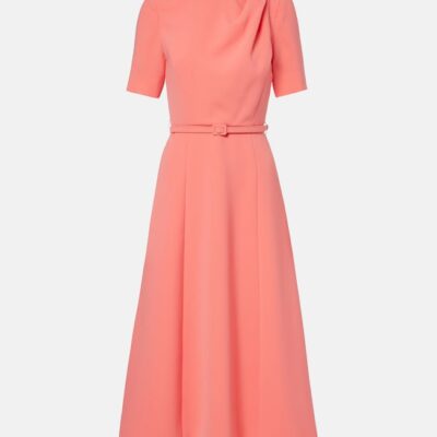 Carolina Herrera Belted Crêpe Midi Dress