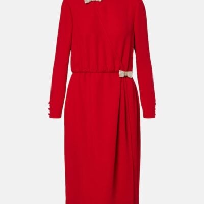 Valentino Embellished Silk Midi Dress