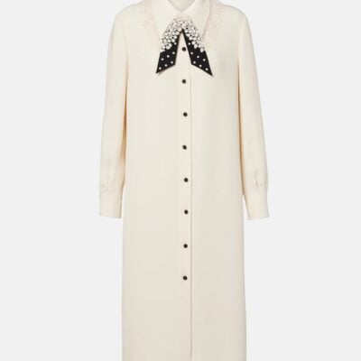 Valentino Cady Couture Lace-Trimmed Midi Dress