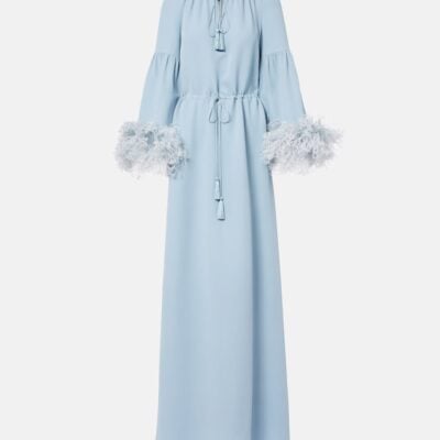 Valentino Cady Couture Feather-Trimmed Gown