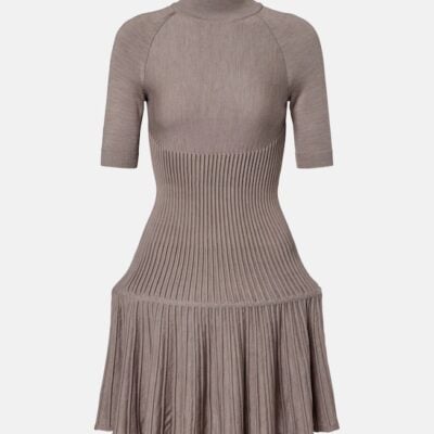 Alaïa Ribbed-Knit Wool-Blend Minidress