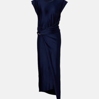 Rabanne Draped Jersey Maxi Dress