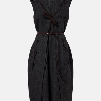 Prada Ruffled Virgin Wool Minidress