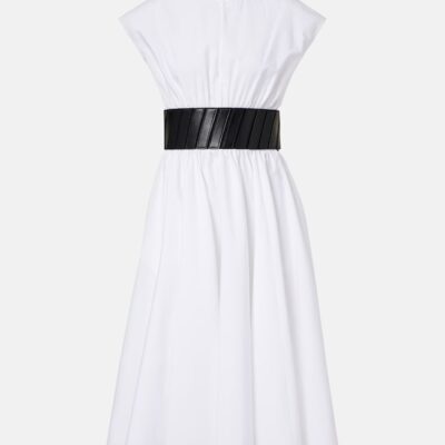 Alaïa Belted Cotton Midi Dress