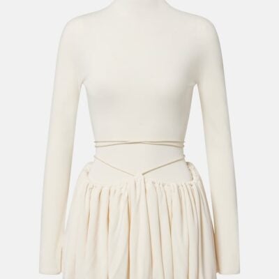 Alaïa Gathered Jersey Minidress