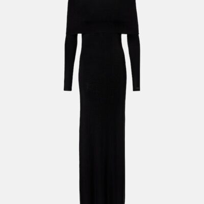 Balenciaga Off-Shoulder Maxi Dress