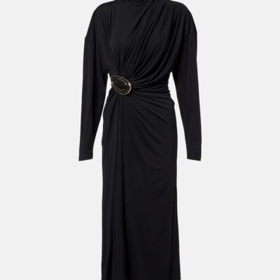 Bottega Veneta Gathered Crêpe Jersey Midi Dress