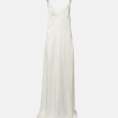 Gucci Horsebit Embellished Satin Slip Dress