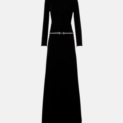 Gucci Horsebit Embellished Jersey Maxi Dress