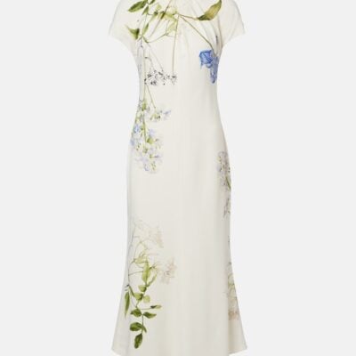 Monique Lhuillier Floral Midi Dress