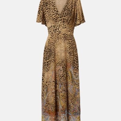 Etro Paisley Leopard-Print Midi Dress