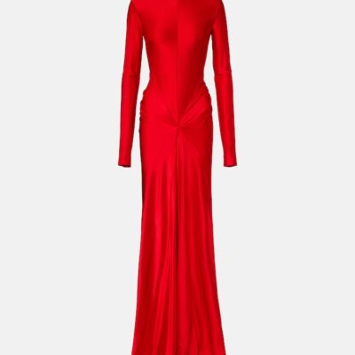 Victoria Beckham Gathered Satin Gown