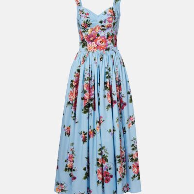 Dolce&Gabbana Floral Cotton Bustier Dress