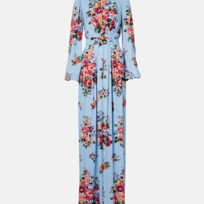 Dolce&Gabbana Floral Silk-Blend Charmeuse Gown