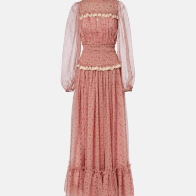 Dolce&Gabbana Floral Silk And Cotton Chiffon Gown