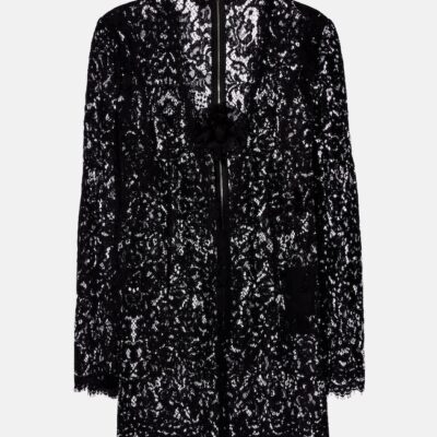Dolce&Gabbana Floral-Appliqué Lace Minidress