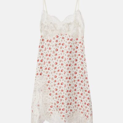 Dolce&Gabbana Floral Silk And Cotton-Blend Slip Dress