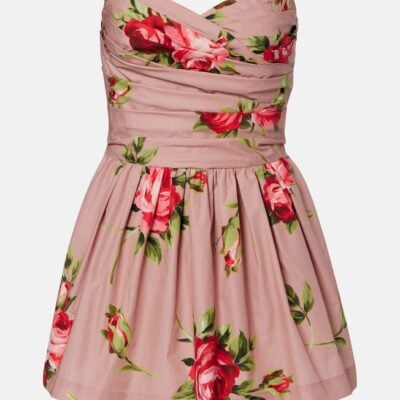 Dolce&Gabbana Floral Strapless Cotton Minidress