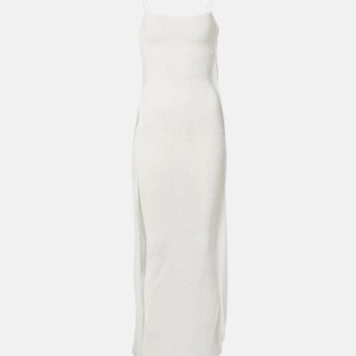 Jacquemus Plumetis Polka-Dot Jersey Slip Dress