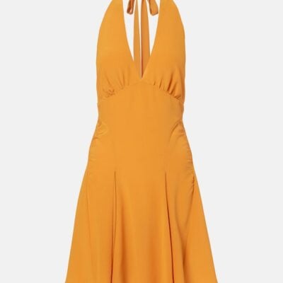 Saint Laurent A Dos Nu Silk Satin Minidress