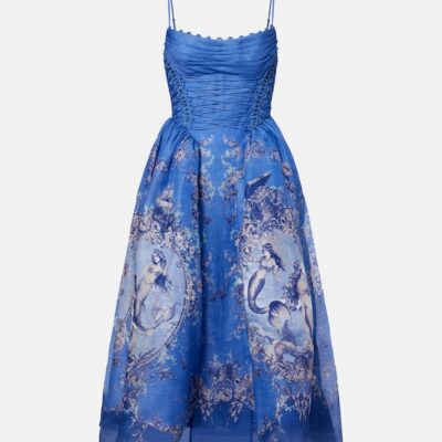 Zimmermann Rebellion Linen And Silk Bustier Dress