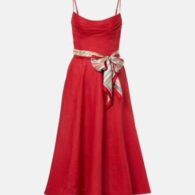 Zimmermann Rebellion Linen Midi Dress
