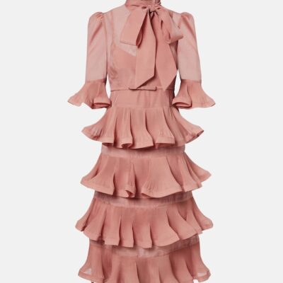 Zimmermann Tiered Pleated Midi Dress