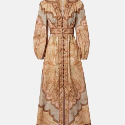 Zimmermann Wanderlust Printed Linen Shirt Dress