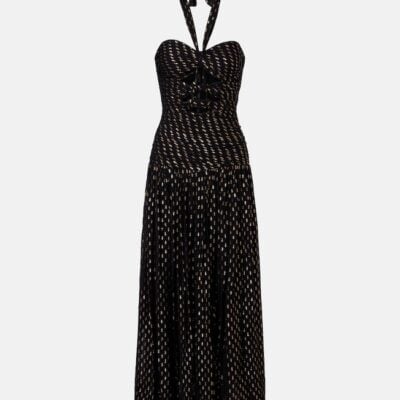 Zimmermann Daylight Halterneck Lamé Midi Dress