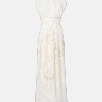 Zimmermann Daylight Embroidered Linen Maxi Dress