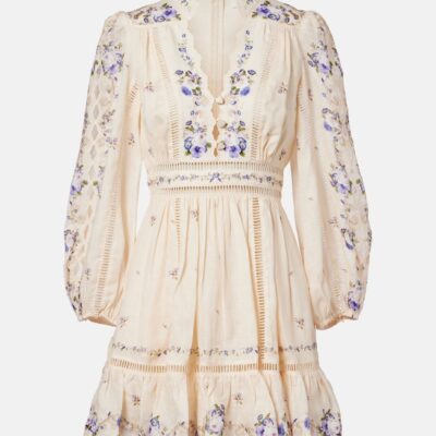 Zimmermann Patience Floral Linen Minidress
