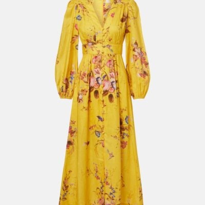 Zimmermann Floral Linen Midi Dress