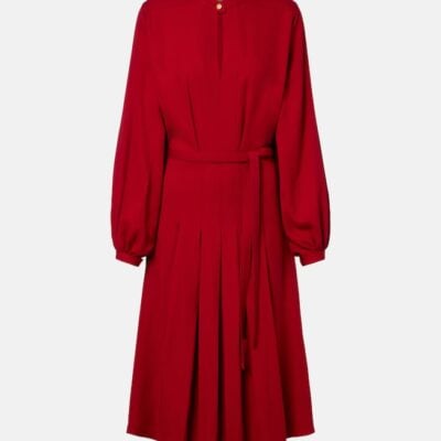 Loro Piana Haileen Silk And Wool Crêpe Cady Midi Dress