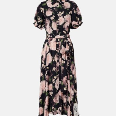 Erdem Floral Belted Shirt Dress