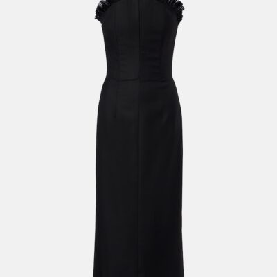 Mcqueen Ruffled Wool Gabardine Cocktail Dress