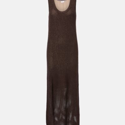 Brunello Cucinelli Open-Knit Cotton-Blend Maxi Dress
