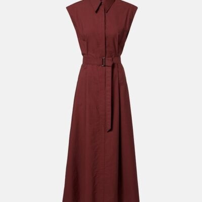 Brunello Cucinelli Monili Cotton-Blend Midi Dress