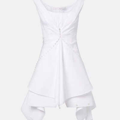 Mcqueen Ruffled Cotton Minidress