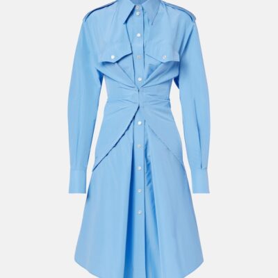 Mcqueen Cotton-Blend Taffeta Shirt Dress
