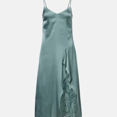 Acne Studios Lace-Trimmed Satin Slip Dress