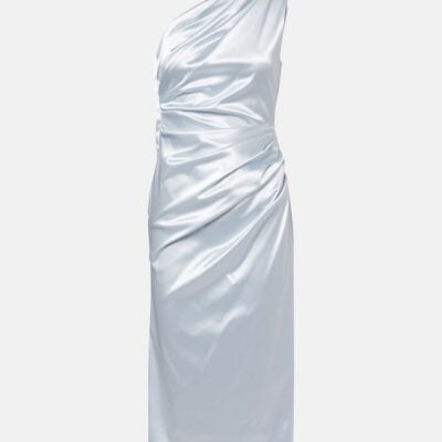 Dolce&Gabbana Ruched One-Shoulder Satin Cocktail Dress